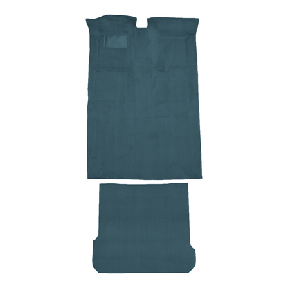 Illustration of 1989-1998 Mazda MPV Complete Cutpile Molded Carpet - 2 Piece in 7766 Blue, digitally recolored from the ACC supplier photo.