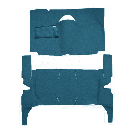 Illustration of 1959 Ford Galaxie 4DR Hardtop Standard Seats Cut & Sewn Loop Carpet - 2 Piece in 06 Ford Blue, digitally recolored from the ACC supplier photo.
