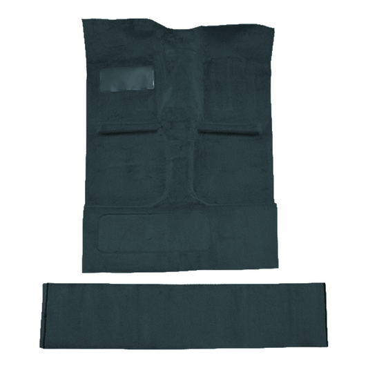 Illustration of 1987-1993 Mazda B2600 Ext Cab with Jack Box Material Cutpile Molded Carpet - 2 Piece in 839 Federal Blue, digitally recolored from the ACC supplier photo.