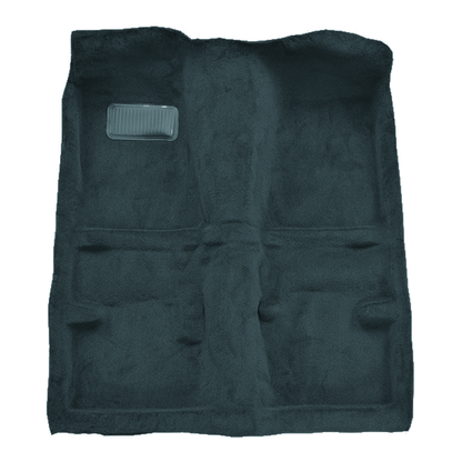 Illustration of 1980-1983 Toyota Corolla 2DR Auto/Manual Rear Wheel Drive Pass Area Cutpile Molded Carpet - 1 Piece in 839 Federal Blue, digitally recolored from the ACC supplier photo.