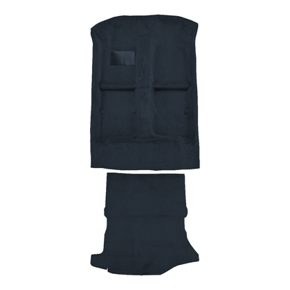 Illustration of 1992-1995 Mazda MX-3 Complete Cutpile Molded Carpet - 2 Piece in 840 Navy Blue, digitally recolored from the ACC supplier photo.