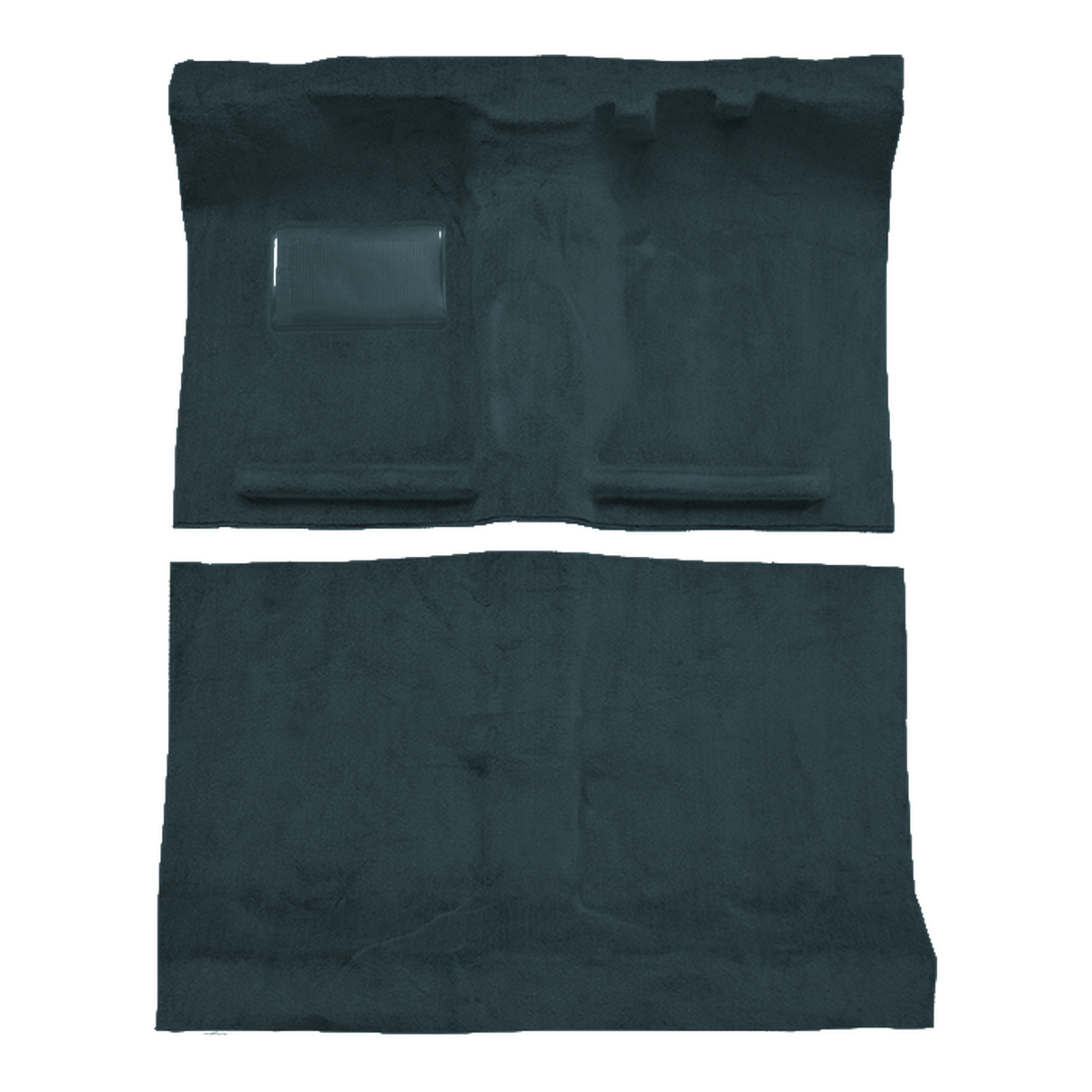 Illustration of 1984-1989 Toyota 4Runner Pass Area Cutpile Molded Carpet - 2 Piece in 839 Federal Blue, digitally recolored from the ACC supplier photo.