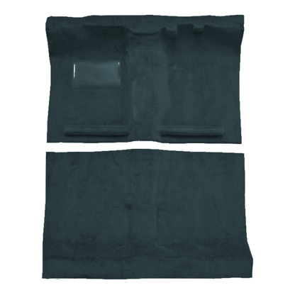 Illustration of 1984-1989 Toyota 4Runner Pass Area Cutpile Molded Carpet - 2 Piece in 839 Federal Blue, digitally recolored from the ACC supplier photo.