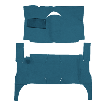 Illustration of 1959 Ford Fairlane 4DR Sedan Power Seats Cut & Sewn Loop Carpet - 2 Piece in 06 Ford Blue, digitally recolored from the ACC supplier photo.