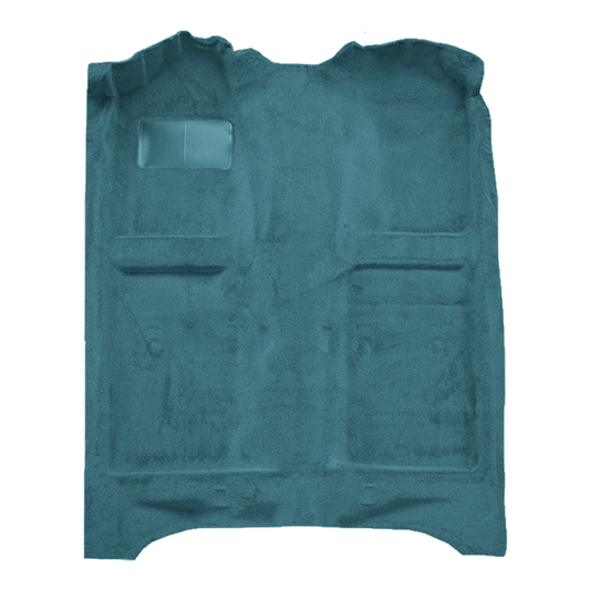 Illustration of 1978-1983 Ford Fairmont 2DR Cutpile Molded Carpet - 1 Piece in 802 Blue, digitally recolored from the ACC supplier photo.