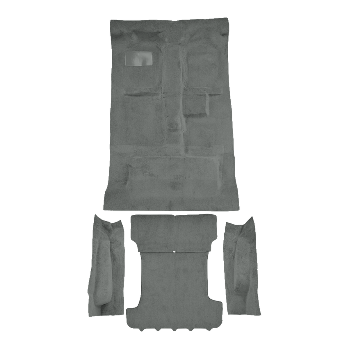 Illustration of 1996-2002 Toyota 4Runner 4DR Complete Cutpile Molded Carpet - 4 Piece in 807 Dark Gray, digitally recolored from the ACC supplier photo.