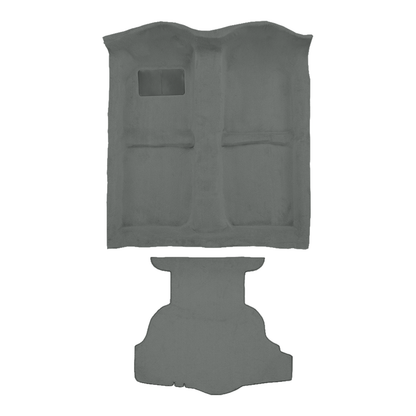 Illustration of 2000-2005 Mitsubishi Eclipse Coupe Complete Cutpile Molded Carpet - 2 Piece in 807 Dark Gray, digitally recolored from the ACC supplier photo.