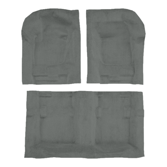 Illustration of 2013-2019 Ford Fusion 4DR Cutpile Molded Carpet - 3 Piece in 807 Dark Gray, digit...