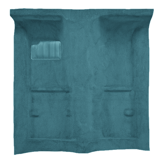 Illustration of 1979-1985 Mazda RX-7 Coupe 2 Seater Pass Area Cutpile Molded Carpet - 1 Piece in 802 Blue, digitally recolored from the ACC supplier photo.