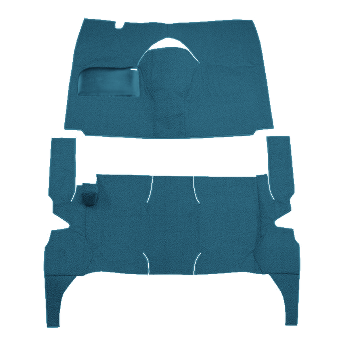 Illustration of 1958 Ford Victoria 4DR Hardtop Power Seats Loop Carpet - 2 Piece in 06 Ford Blue, digitally recolored from the ACC supplier photo.