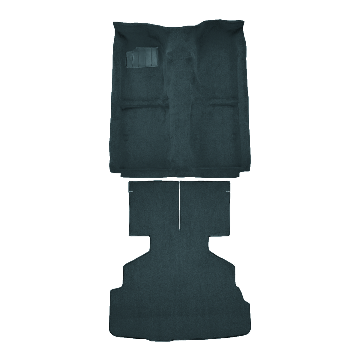 Illustration of 1986-1992 Toyota Supra Complete Cutpile Molded Carpet - 2 Piece in 839 Federal Blue, digitally recolored from the ACC supplier photo.