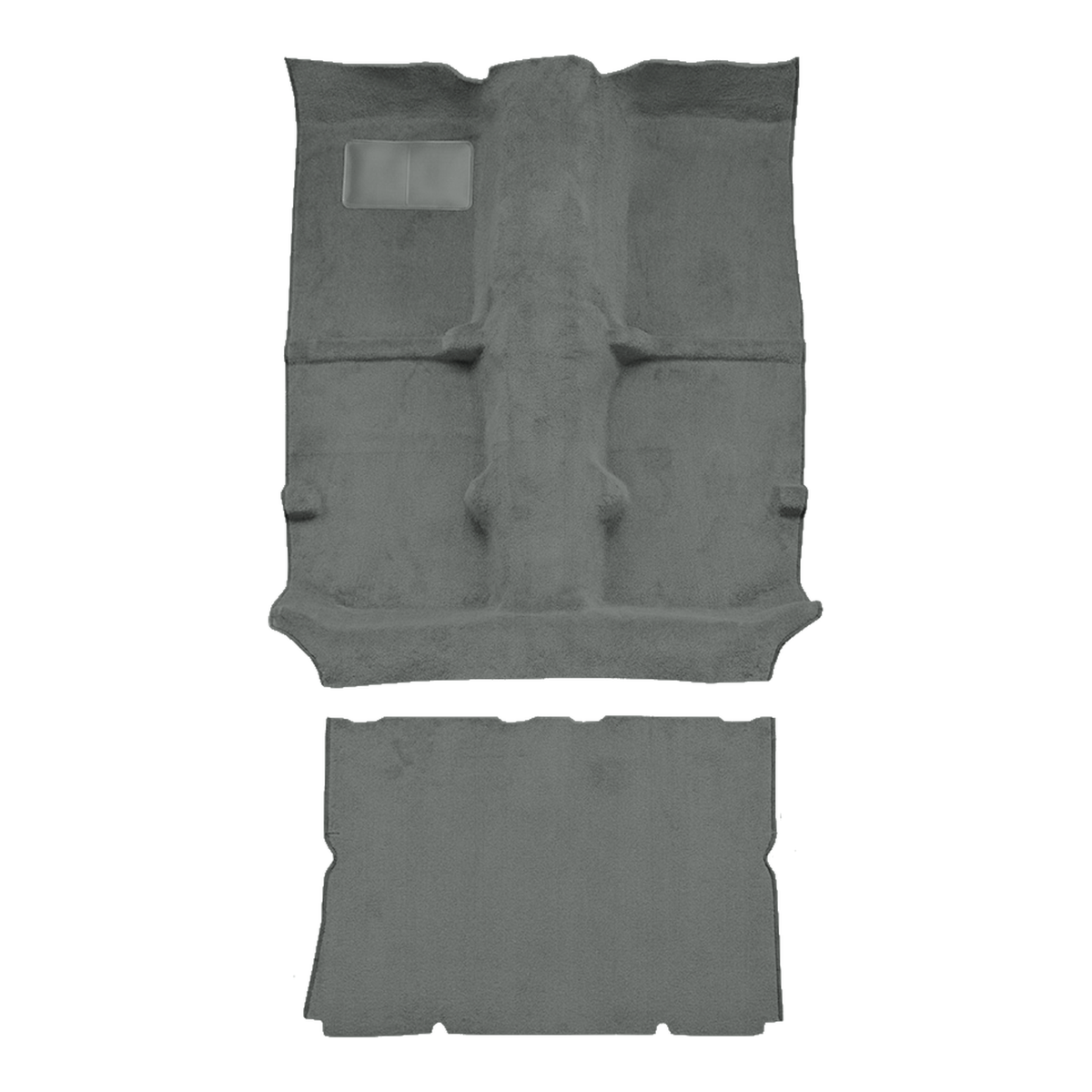 Illustration of 1989-1996 Suzuki Sidekick 2DR Hardtop/Convertible Complete Cutpile Molded Carpet - 2 Piece in 807 Dark Gray, digitally recolored from the ACC supplier photo.
