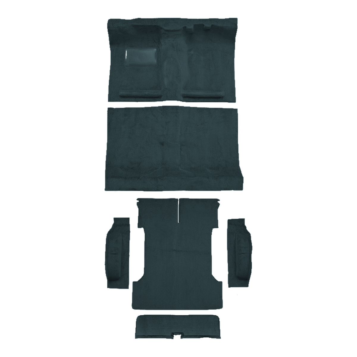 Illustration of 1984-1989 Toyota 4Runner Complete Cutpile Molded Carpet - 6 Piece in 839 Federal Blue, digitally recolored from the ACC supplier photo.