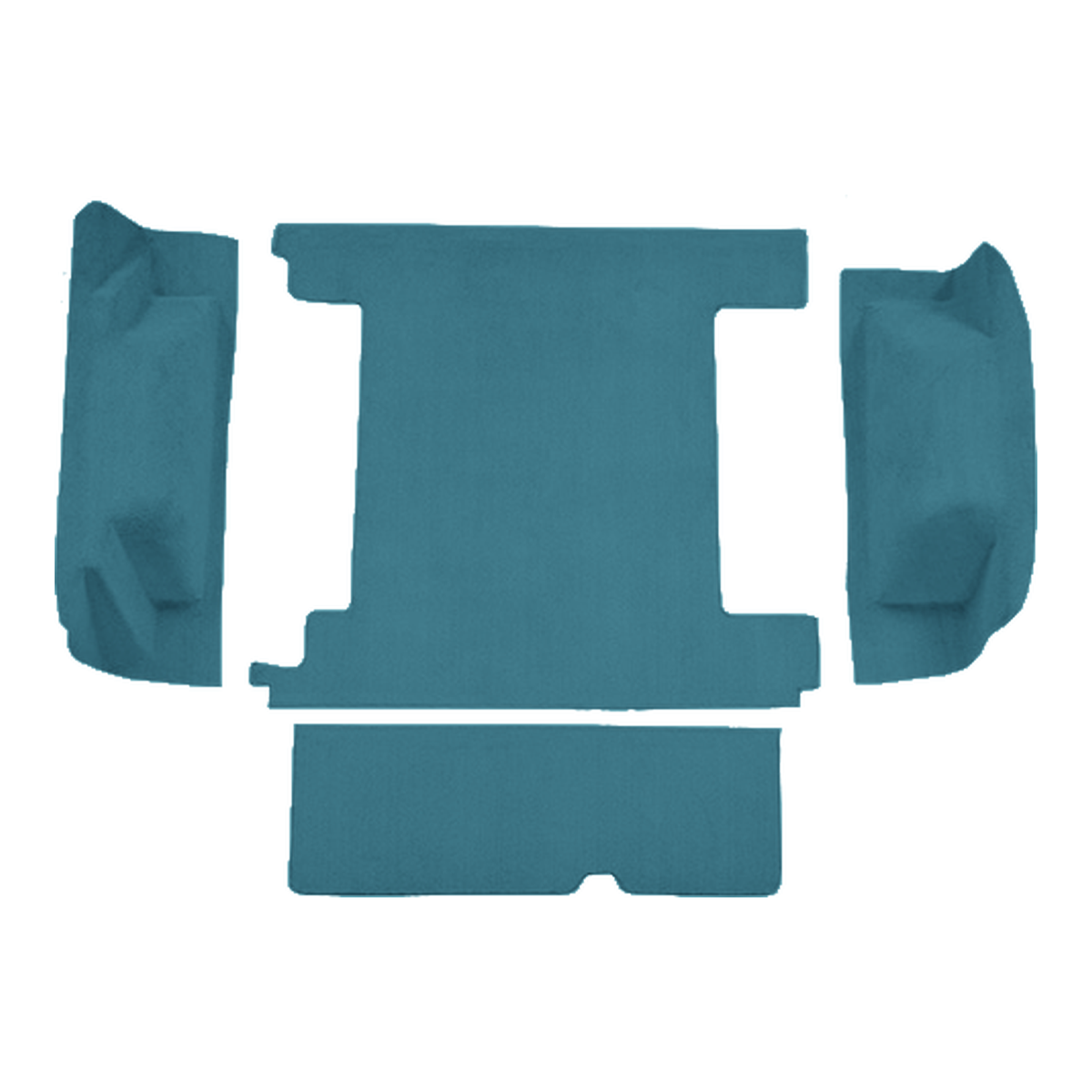 1966-1973 Ford Bronco 2 Tanks w/ Tailgate Lock Cargo Area Loop Molded Replacement Carpet Kit - 4-Piece - product image
