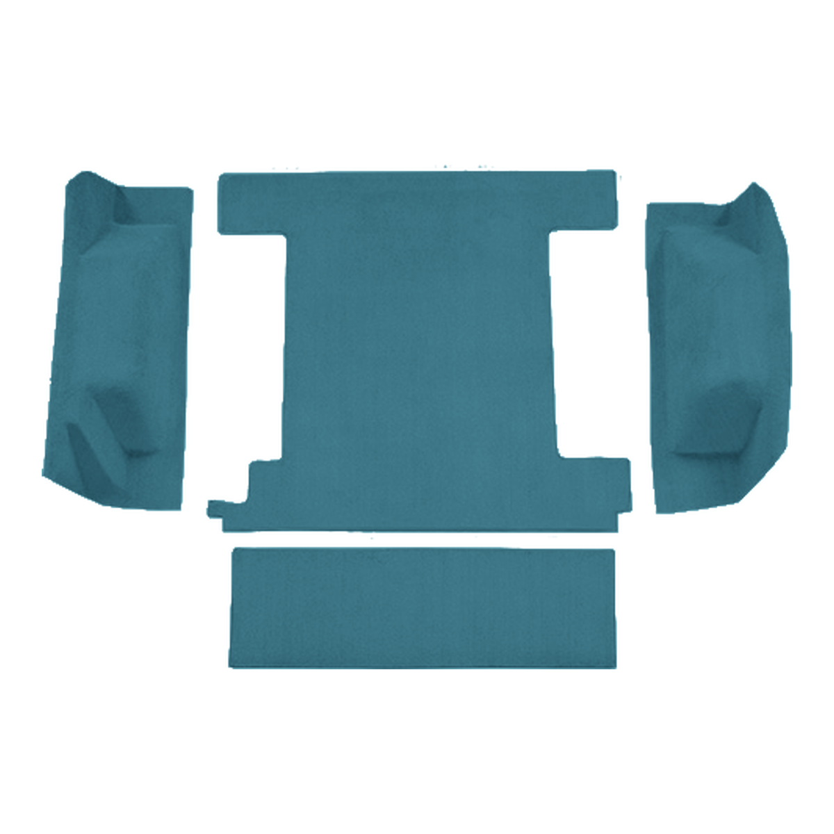 1966-1973 Ford Bronco 1 Tank w/o Tailgate Lock Cargo Area Loop Molded Replacement Carpet Kit - 4-Piece - product image