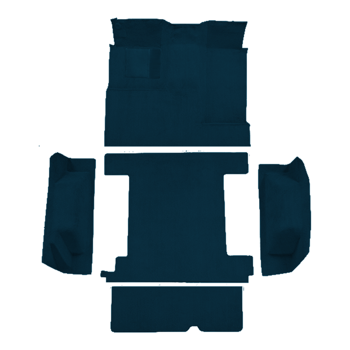 1974-1976 Ford Bronco 1 Tank Complete w/ Tailgate Lock Cutpile Molded Replacement Carpet Kit - 5-Piece - product image