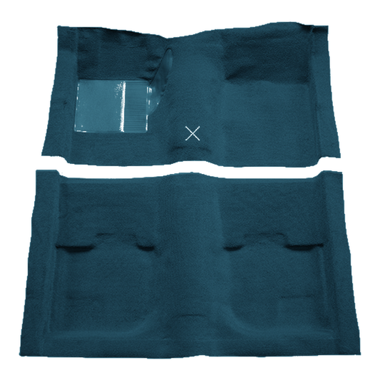 1969-1970 Ford Mustang FB w/o Folddowns w/ Shift Cut Pass Area Nylon Replacement Carpet Kit - 2-Piece - product image