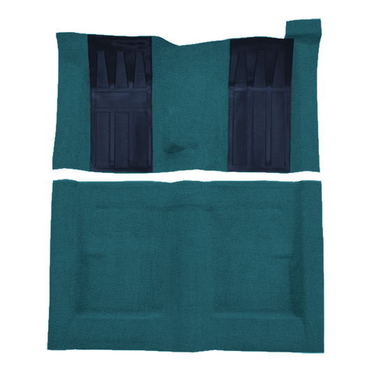 1971 Ford Torino GT 2DR HT/FB 4spd w/ 2 Bright Blue Ins Loop Molded Replacement Carpet Kit - 2-Piece - product image