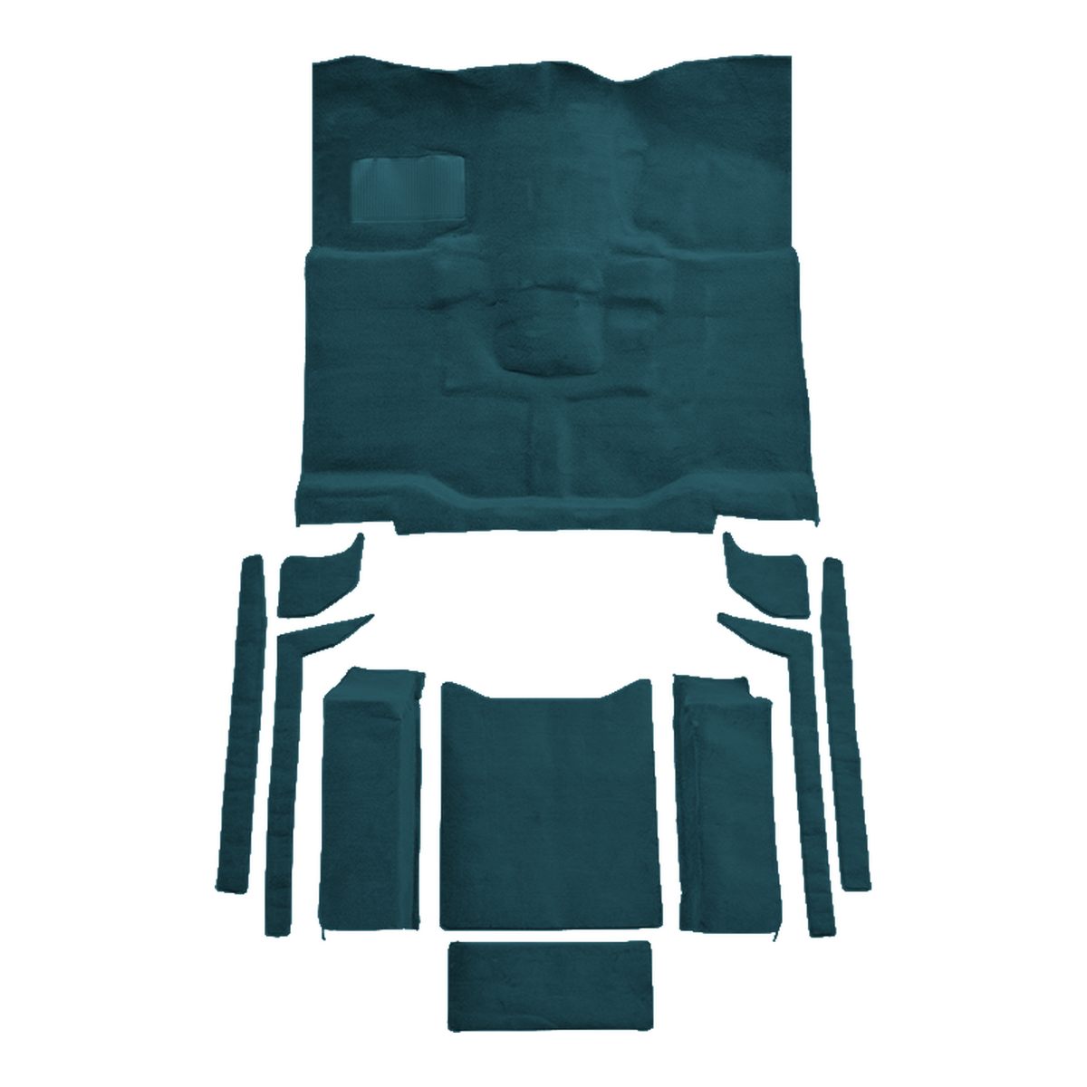 1976-1986 Jeep CJ7 Complete Cutpile Molded Replacement Carpet Kit with Mass Backing - 11-Piece - product image