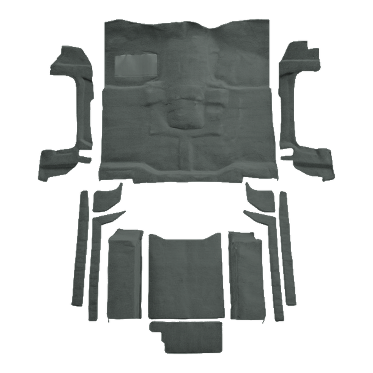 1987-1995 Jeep Wrangler with Rocker Panels Complete Cutpile Molded Replacement Carpet Kit - 13-Piece - product image