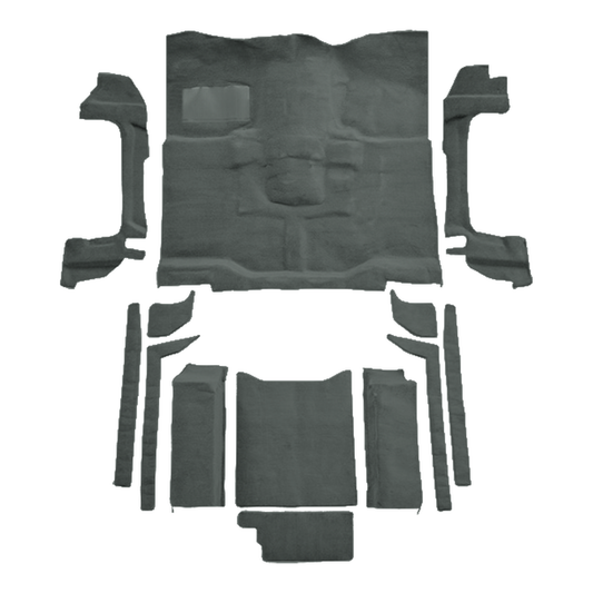 1987-1995 Jeep Wrangler with Rocker Panels Complete Cutpile Molded Replacement Carpet Kit - 13-Piece - product image