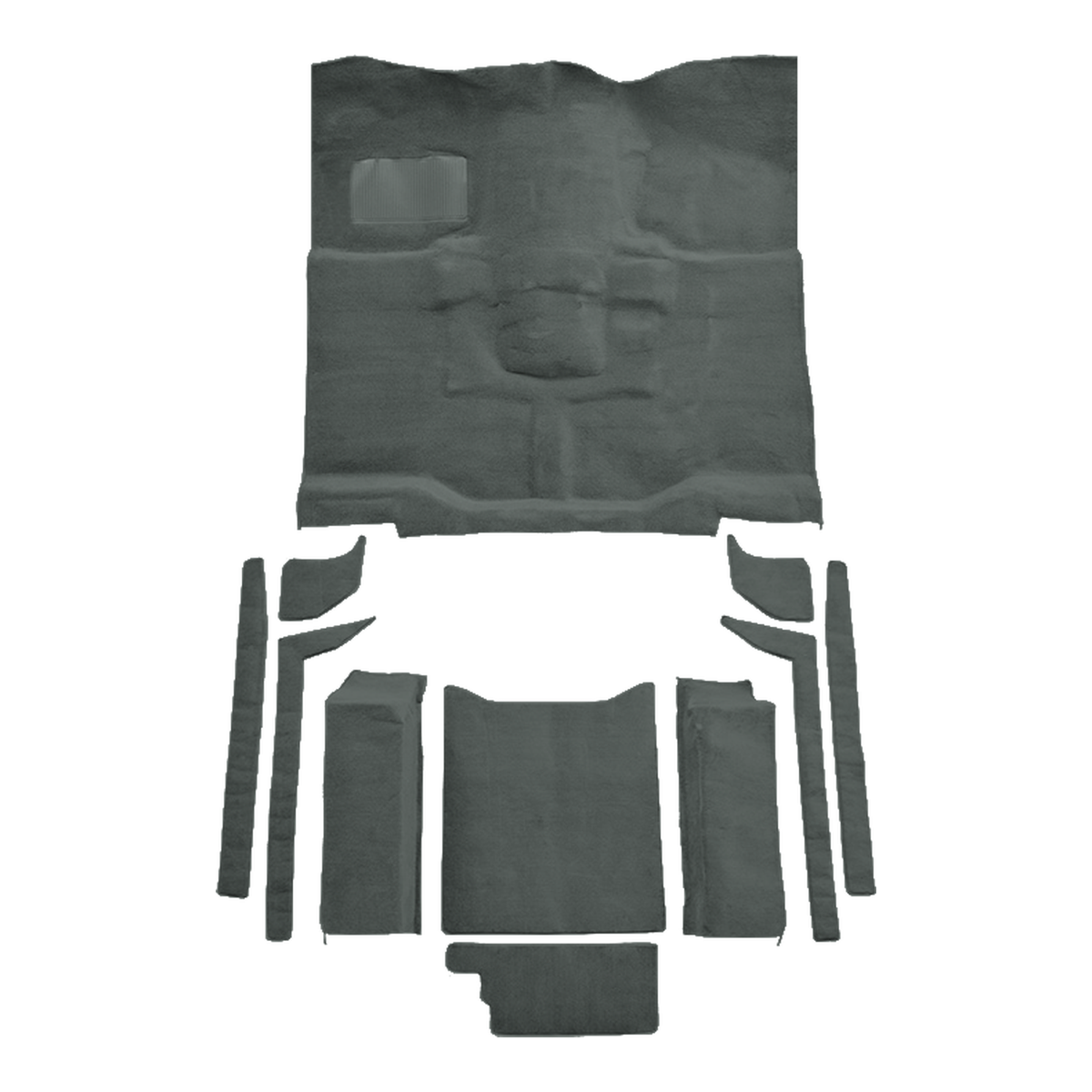 1987-1995 Jeep Wrangler w/o Rocker Panels Complete Cutpile Molded Replacement Carpet Kit - 11-Piece - product image