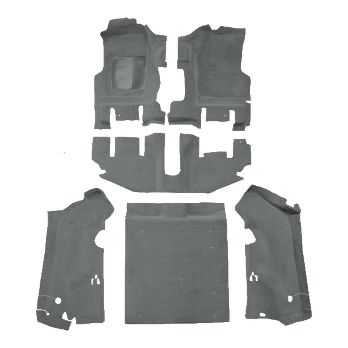 1997-2002 Jeep Wrangler Long Console w/o Cutpile Replacement Carpet Kit w/ Mass Backing - 6-Piece - product image