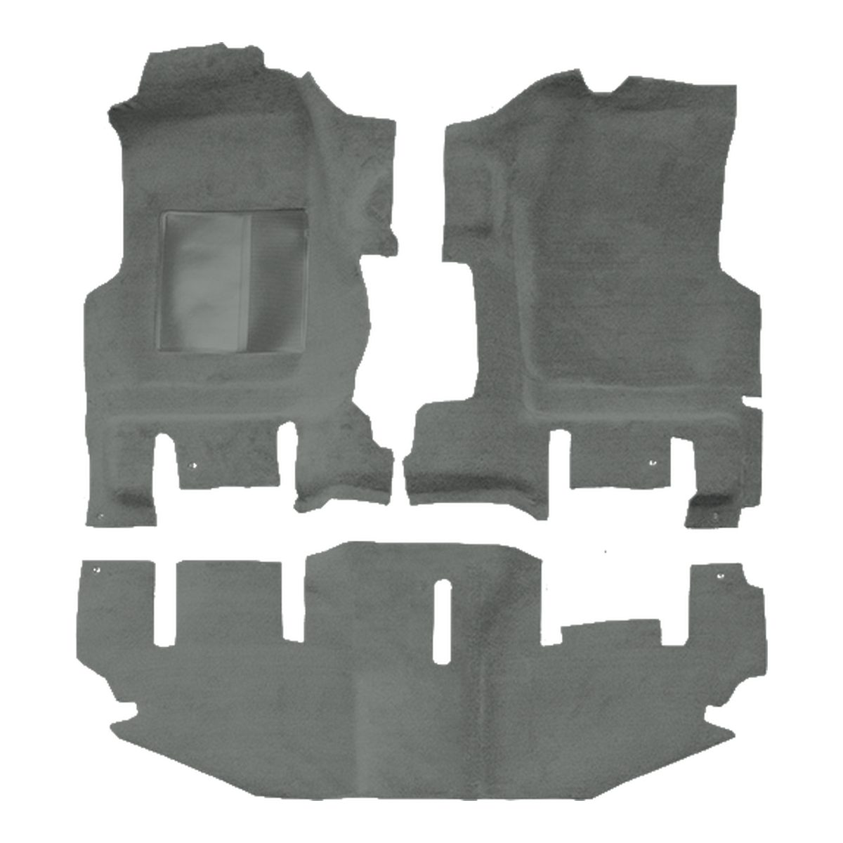 1997-2006 Jeep Wrangler Short Console Pass Area Cutpile Molded Replacement Carpet Kit - 3-Piece - product image