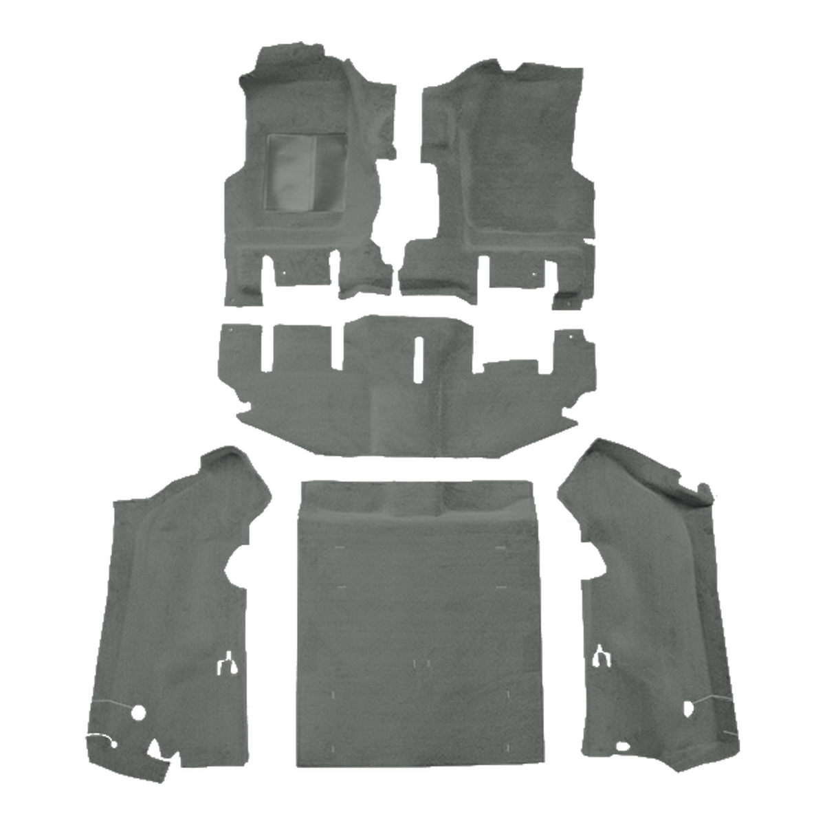 1997-2002 Jeep Wrangler Short Console w/o Cutpile Replacement Carpet Kit w/ Mass Backing - 6-Piece - product image
