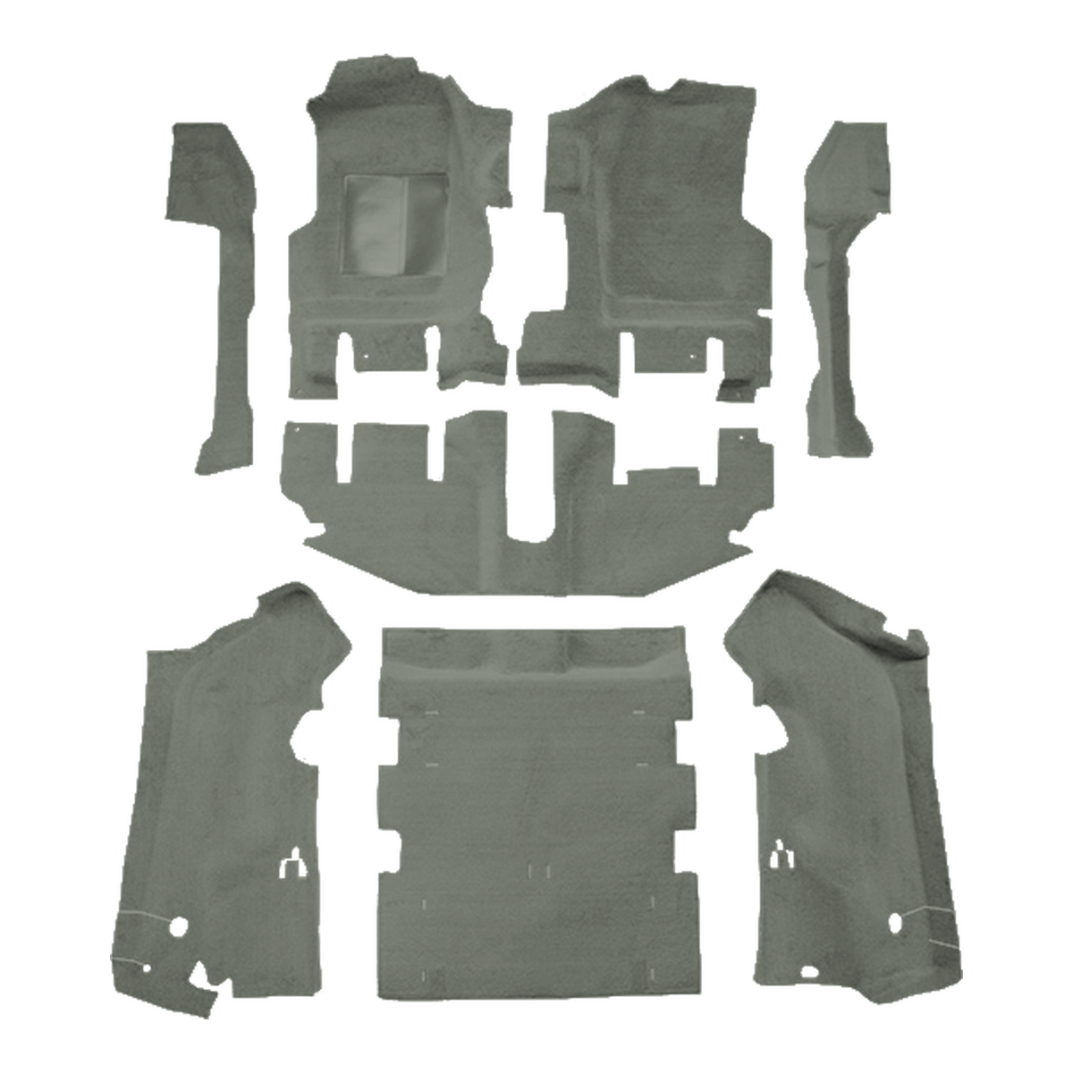 2003-2006 Jeep Wrangler Long Console w/ Rocker Panels Cutpile Replacement Carpet Kit - 8-Piece - product image
