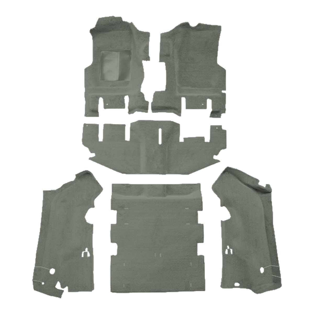 2003-2006 Jeep Wrangler Short Console w/o Rocker Panels Cutpile Replacement Carpet Kit - 6-Piece - product image