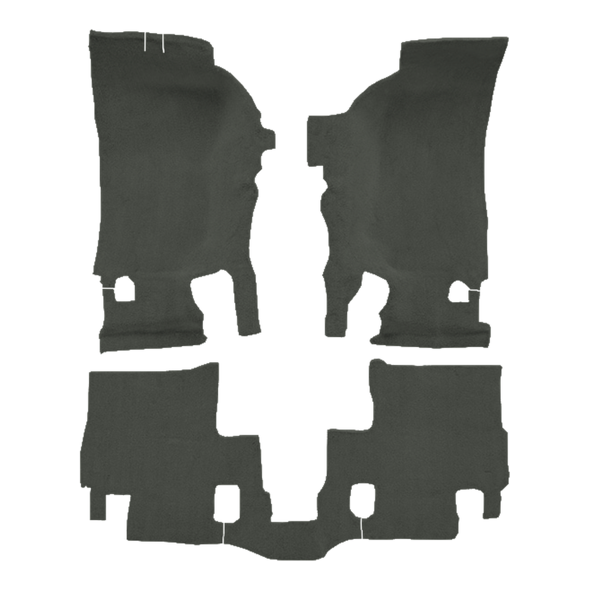 2007-2010 Jeep Wrangler 2DR Pass Area Cutpile Molded Replacement Carpet Kit - 3-Piece - product image
