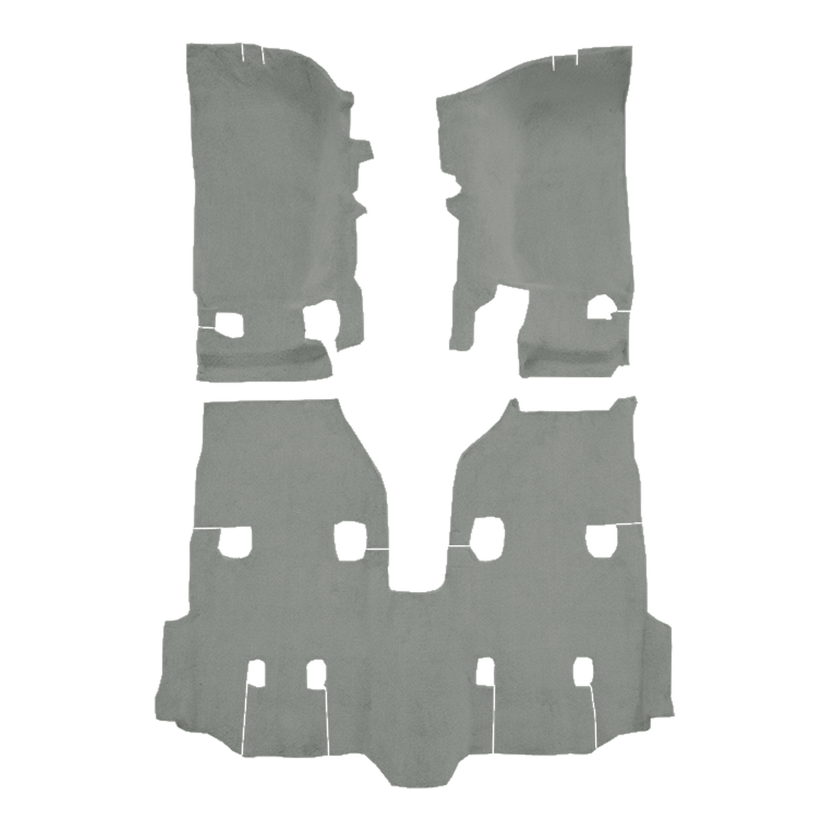 2011-2018 Jeep Wrangler Unlimited Pass Area 4DR Cutpile Molded Replacement Carpet Kit - 3-Piece - product image