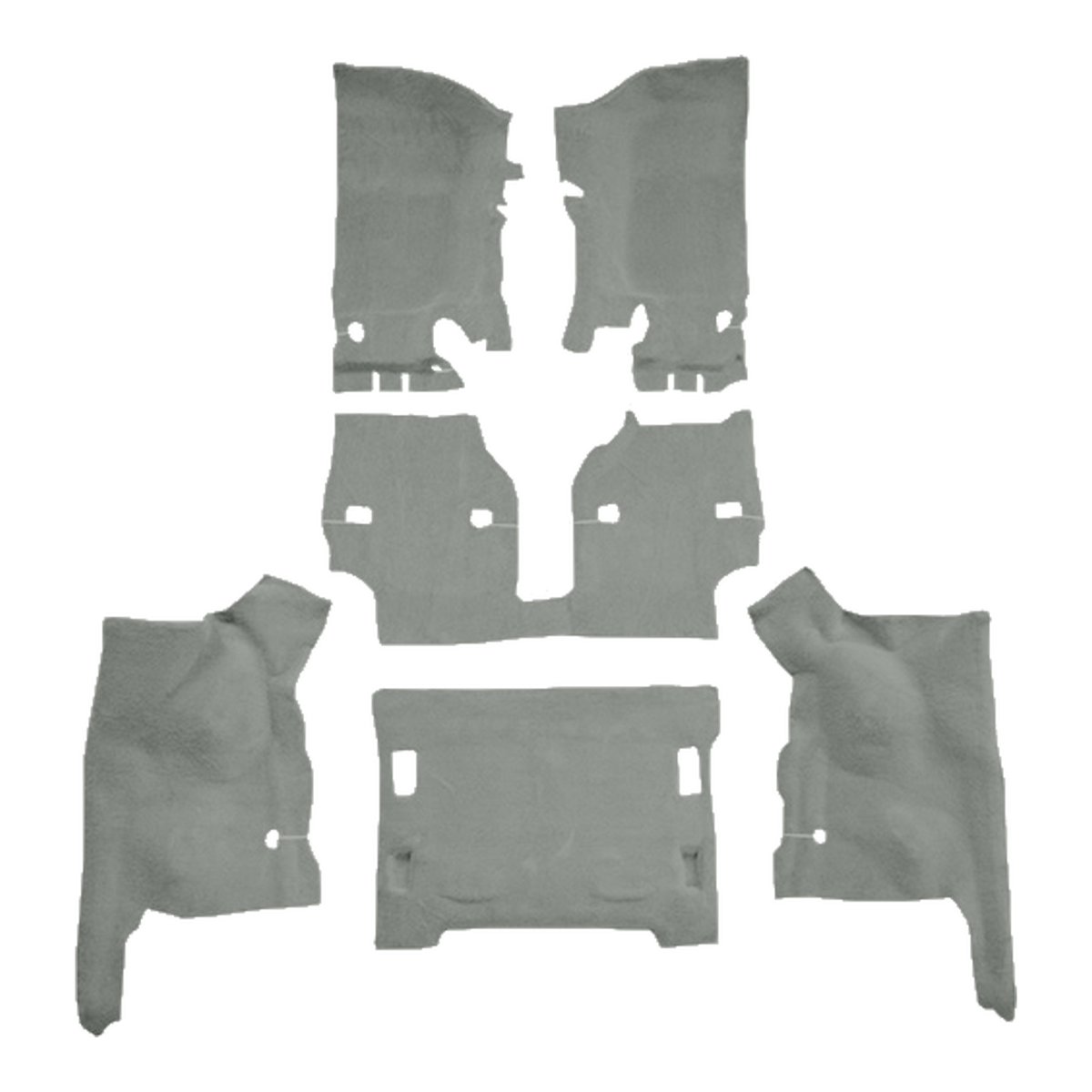 2011-2018 Jeep Wrangler 2DR Complete Cutpile Molded Replacement Carpet Kit - 6-Piece - product image