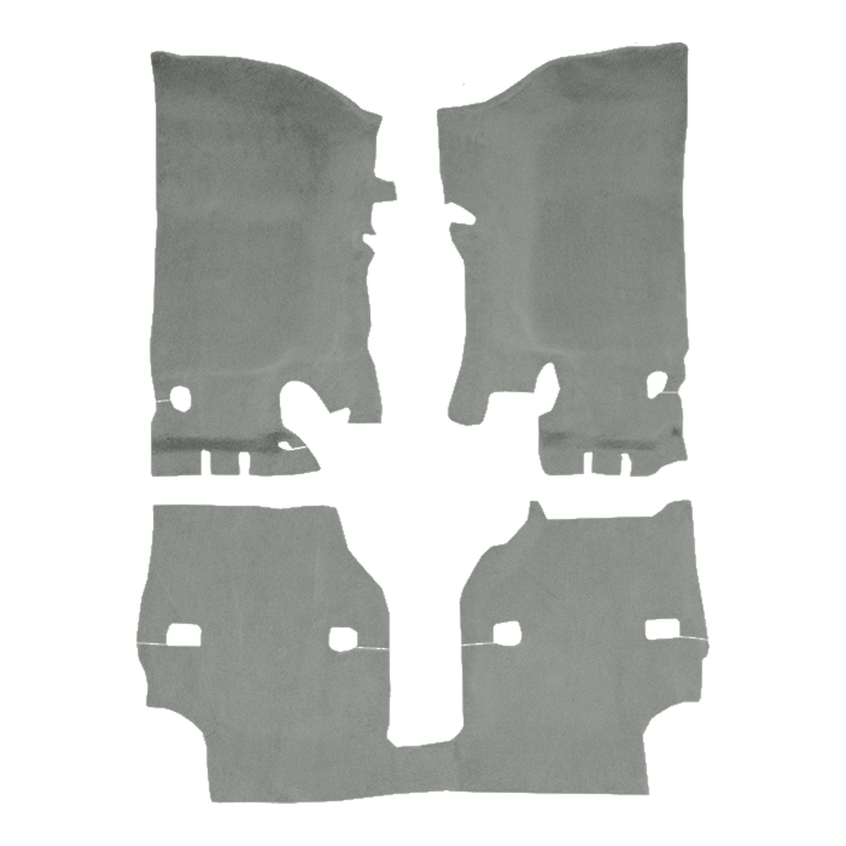 2011-2018 Jeep Wrangler 2DR Pass Area Cutpile Molded Replacement Carpet Kit - 3-Piece - product image