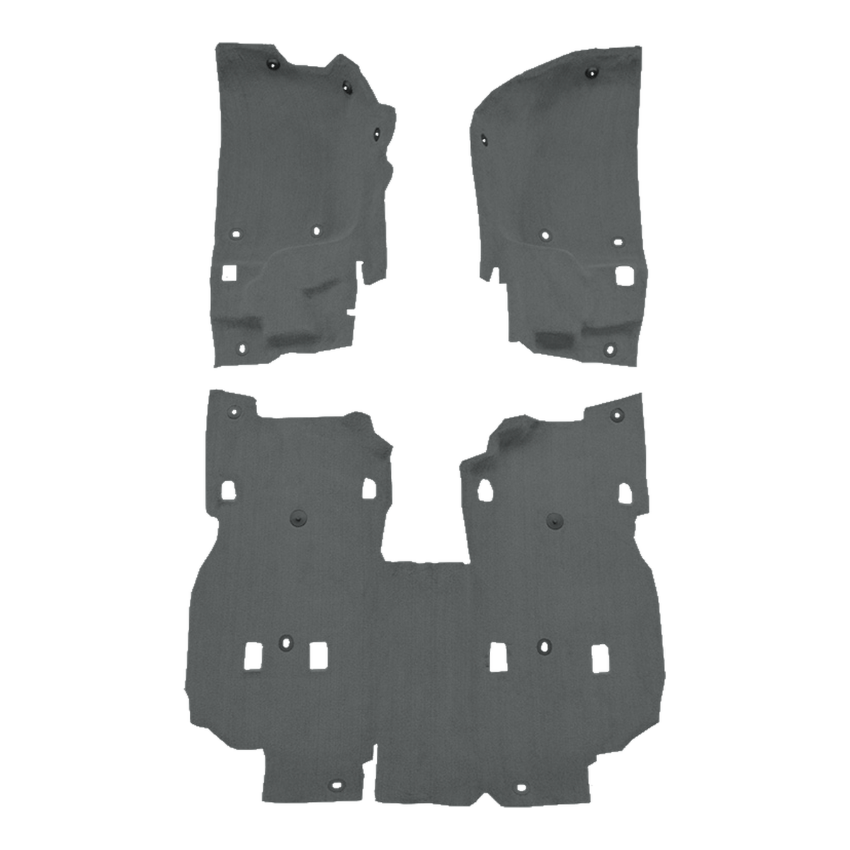 2018-2021 Jeep Wrangler JL Pass Area 4DR Cutpile Molded Replacement Carpet Kit - 3-Piece - product image