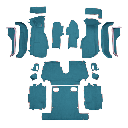 1988-1989 Chevy Corvette Convertible Complete w/ Pad Cutpile Molded Replacement Carpet Kit - 18-Piece - product image