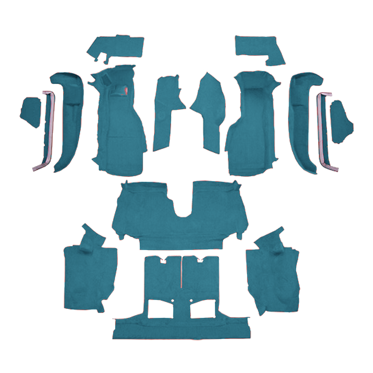 1990-1993 Chevy Corvette Conv w/ 2 Dr Latches Complete w/ Cutpile Replacement Carpet Kit - 16-Piece - product image
