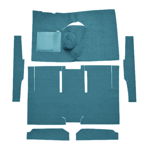 1960-1965 Ford Ranchero 4spd Bucket Seat 6 Cylinder Cut & Sewn Loop Carpet - 6 Piece