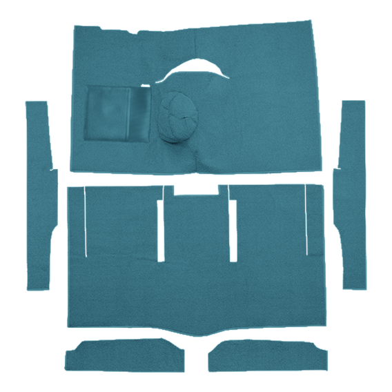 1963-1965 Mercury Comet 2DR Hardtop 4spd Bucket Seat 6 Cylinder Loop Carpet - 6 Piece