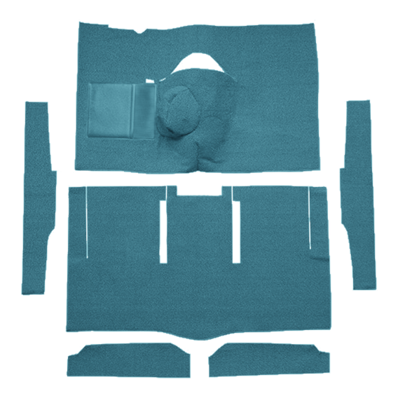 1963-1965 Mercury Comet 2DR Hardtop 4spd Bucket Seat 8 Cylinder Loop Carpet - 6 Piece