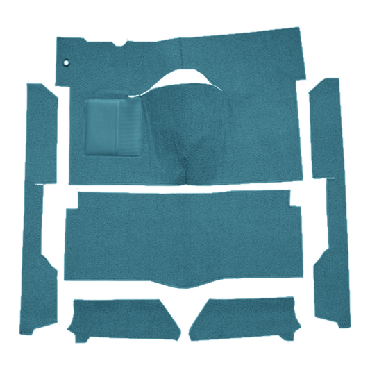 1963-1965 Mercury Comet 2DR Convertible Auto Bench Seat Cut & Sewn Loop Carpet - 6 Piece