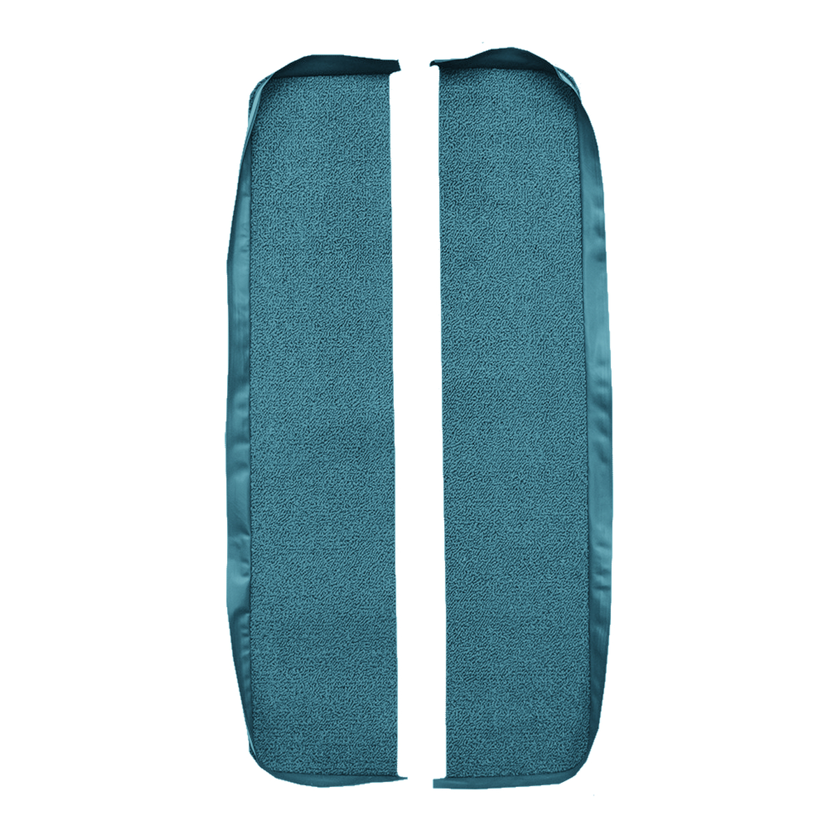 Illustration of 1965 Pontiac Bonneville Door Panel 2DR Inserts without Cardboard Loop Carpet - 2 Piece in 09 Medium Blue, digitally recolored from the ACC supplier photo.