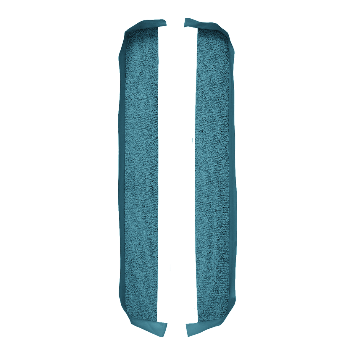 Illustration of 1968-1972 Pontiac GTO Door Panel 5 Inch Inserts Loop Carpet - 2 Piece in 09 Medium Blue, digitally recolored from the ACC supplier photo.
