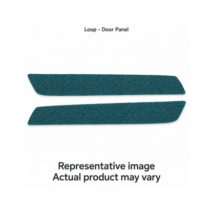Representative illustration of 1969-1972 Pontiac Grand Prix Door Panel Inserts Loop Carpet - 2 Piece in 17 Bright Blue. Actual product may vary.