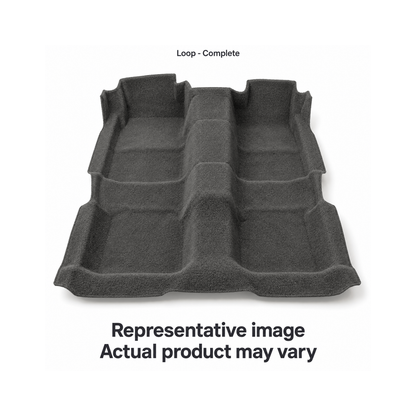 Representative illustration of 1970-1971 Mercury Cyclone GT Auto with Console Floor Shift with 2 Gray Inserts Loop Molded Carpet - 2 Piece in 22 Gunmetal Gray. Actual product may vary.