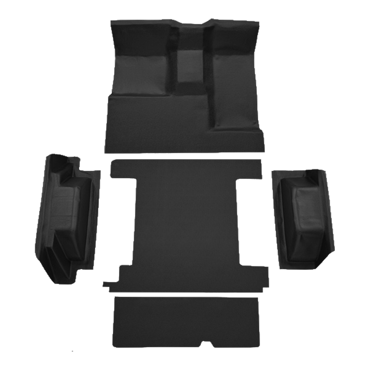1966-1976 Ford Bronco 2 Tanks Complete w/ Tailgate Lock Vinyl Flooring - 5-Piece - product image