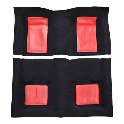 1969 Ford Mustang Mach I w/ 4 Red Ins w/o Shifter Cut FB Nylon Molded Replacement Carpet Kit - 2-Piece - product image