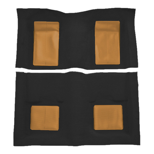 1969 Ford Mustang Mach I w/ 4 Med Saddle Ins w/o Shift Cut FB Nylon Replacement Carpet Kit - 2-Piece - product image