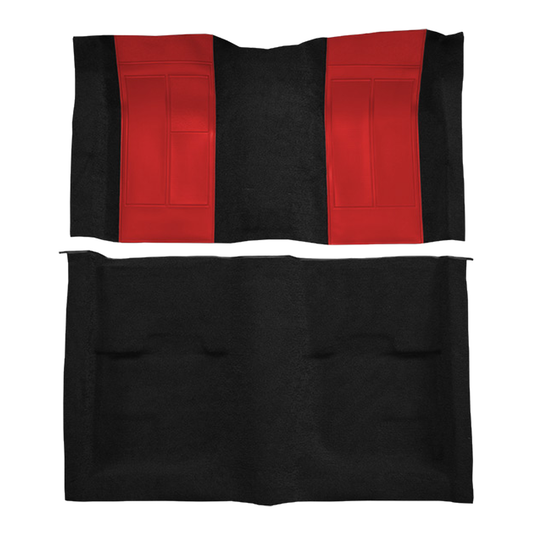 1970 Ford Mustang Mach 1 w/ 2 Red Ins w/o Shifter Cut FB Nylon Molded Replacement Carpet Kit - 2-Piece - product image